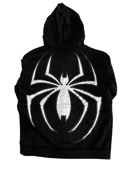 BLACK SPIDER ZIP UP HOODIE