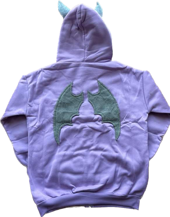 PURPLE HORN ZIP HOODIE