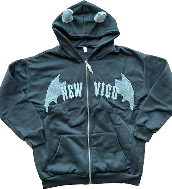 BLACK HORN ZIP HOODIE