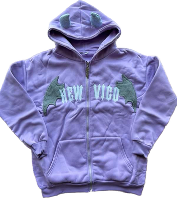 PURPLE HORN ZIP HOODIE