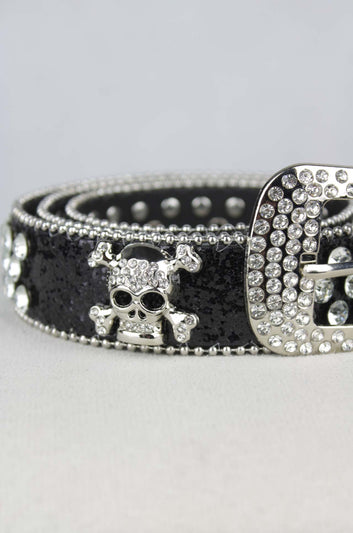 BLACK SKULL BELT